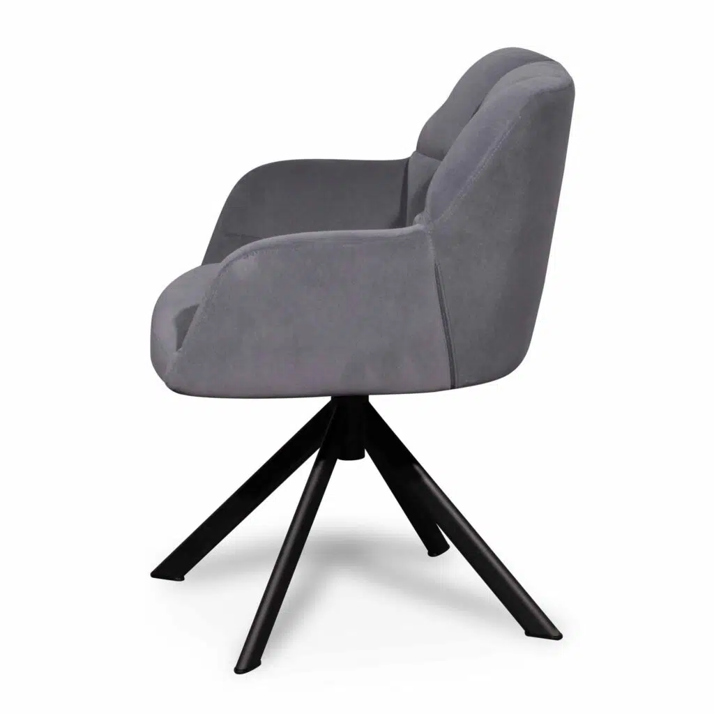 Raphael visitor chair dark grey velvet with black legs modern elegant office seating