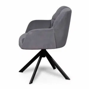 Raphael visitor chair dark grey velvet with black legs modern elegant office seating