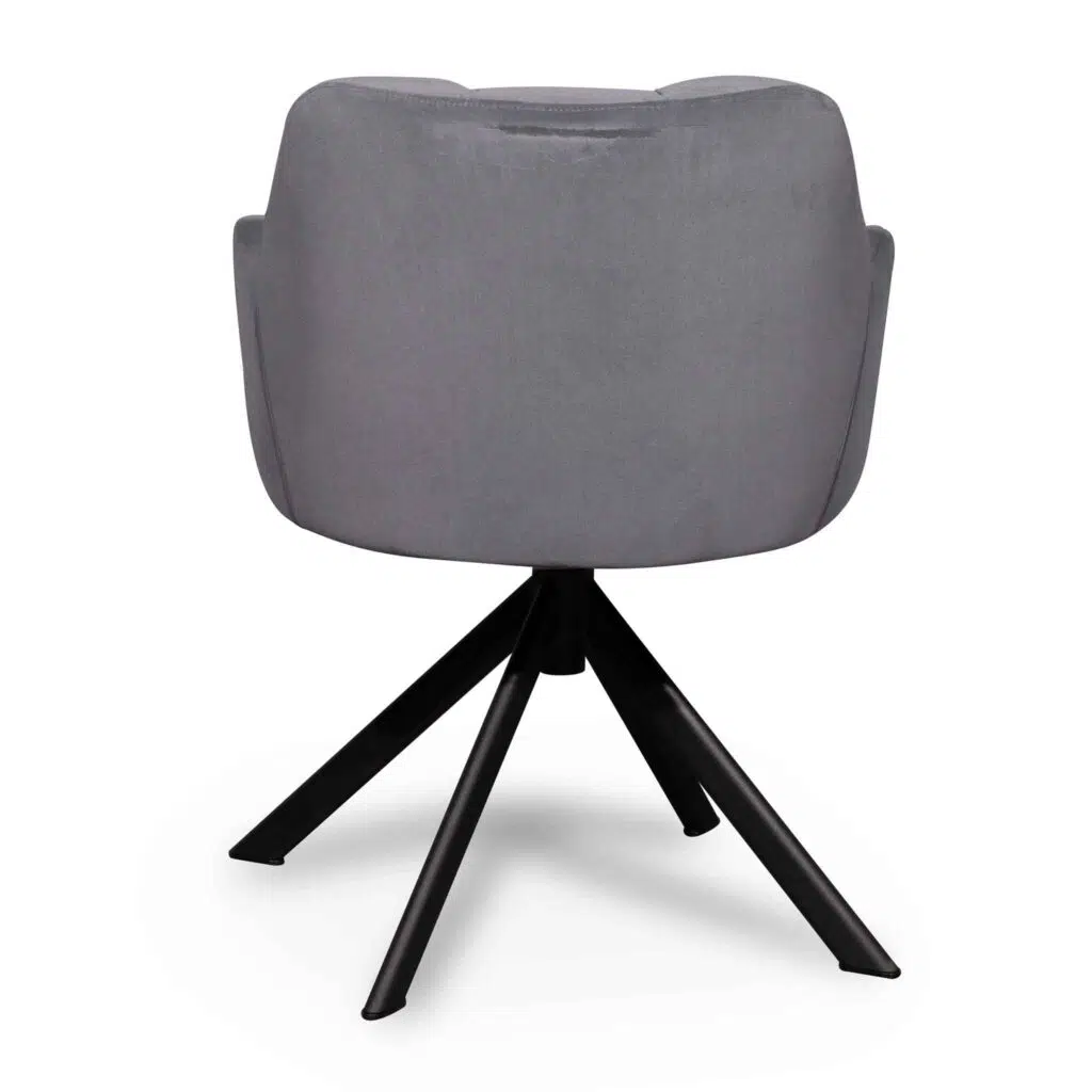 Raphael visitor chair dark grey velvet with black legs modern elegant design