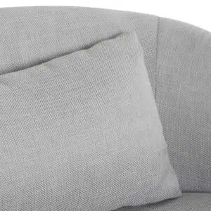 Maya swivel armchair in light texture grey with sleek design and matte black base