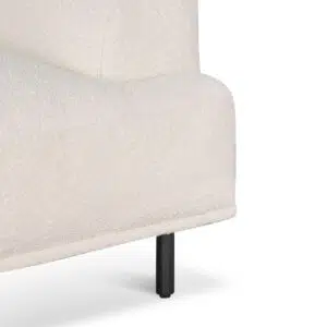 Ivory white boucle armchair with black legs for elegant modern living rooms