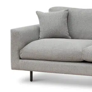 Grey Julian 4-seater fabric sofa with foam cushions and iron legs for modern living rooms