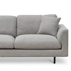 Grey Julian 4-seater fabric sofa with foam cushions and iron legs for modern living rooms