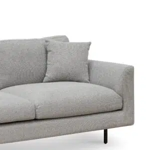 Grey Julian 4-seater fabric sofa with foam cushions and iron legs for modern living rooms