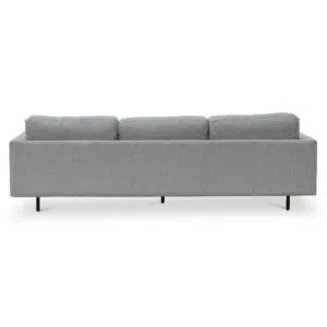 Grey Julian 4-seater fabric sofa with foam cushions and iron legs for modern living rooms