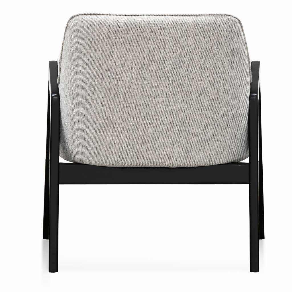 Ellis fabric lounge chair in silver grey with beech wood frame for modern spaces