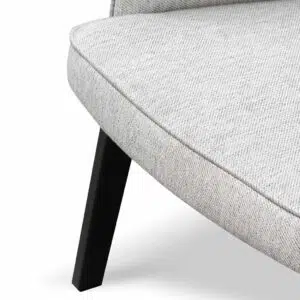 Ellis fabric lounge chair in silver grey with beech wood frame for modern spaces