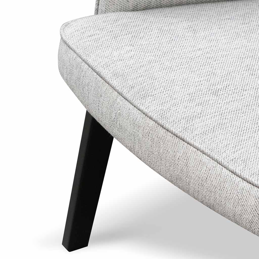 Ellis fabric lounge chair in silver grey with beech wood frame for modern spaces