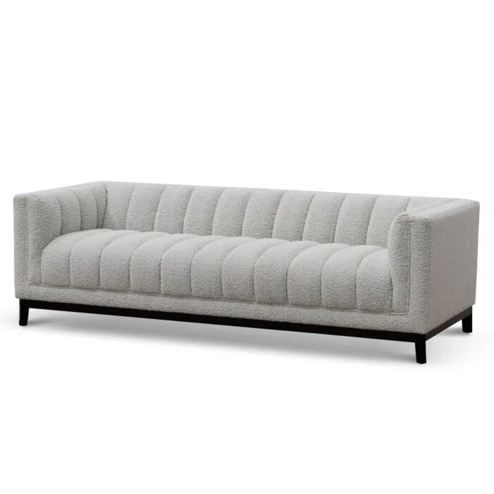 Aiden 3 Seater Sofa -Light Grey Boucle