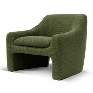 Morgan fabric armchair in khaki green vintage Italian-inspired design with modern comfort