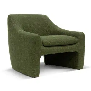 Morgan fabric armchair in khaki green vintage Italian-inspired design with modern comfort