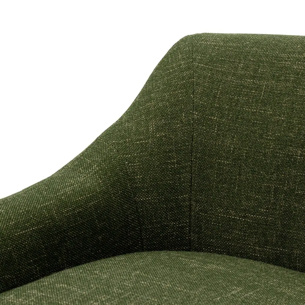 Morgan fabric armchair in khaki green vintage Italian-inspired design with modern comfort