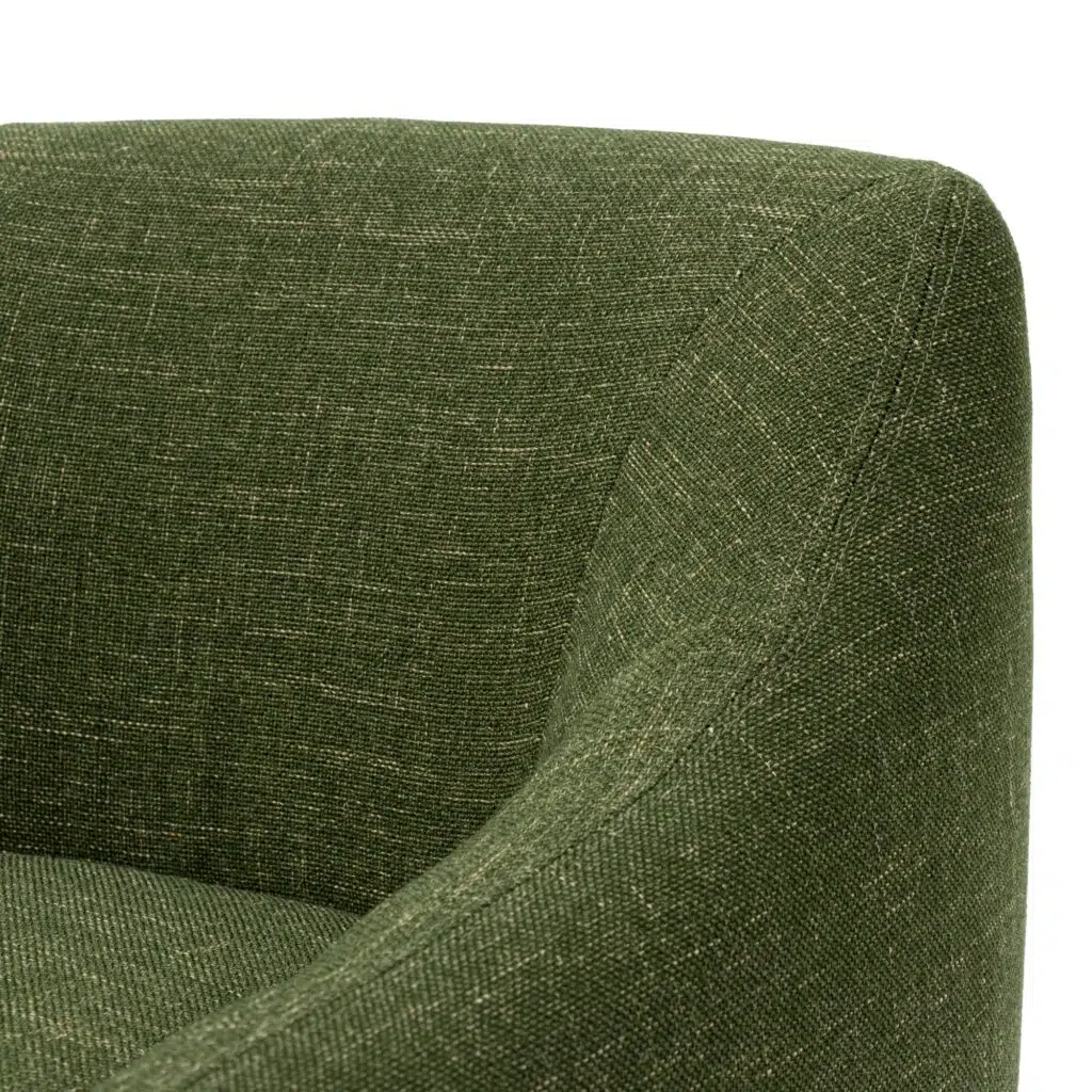 Morgan fabric armchair in khaki green with ergonomic design and durable upholstery