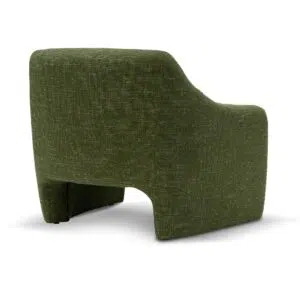 Morgan fabric armchair in khaki green with vintage Italian-inspired design and modern comfort