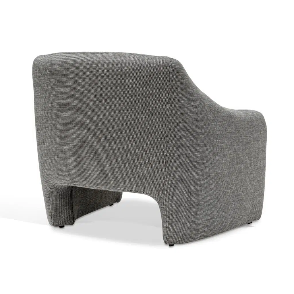 Anya Fabric Armchair in Graphite Grey with timber wood frame for modern interiors