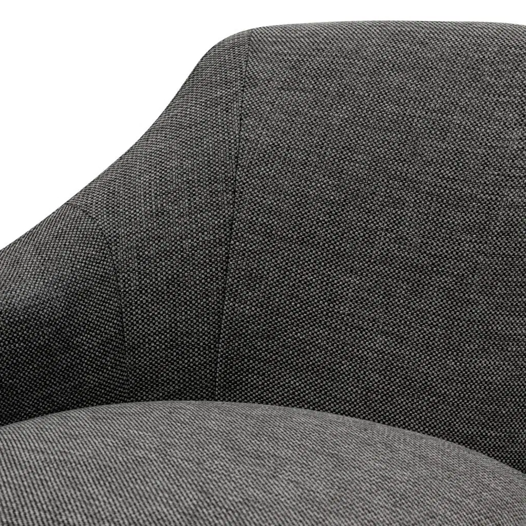 Anya fabric armchair in Graphite Grey with timber wood frame for modern interiors