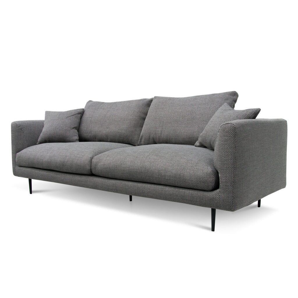 Victor 4 Seater Fabric Sofa Noble Grey Modern Durable Ergonomic 8-way Hand-tied