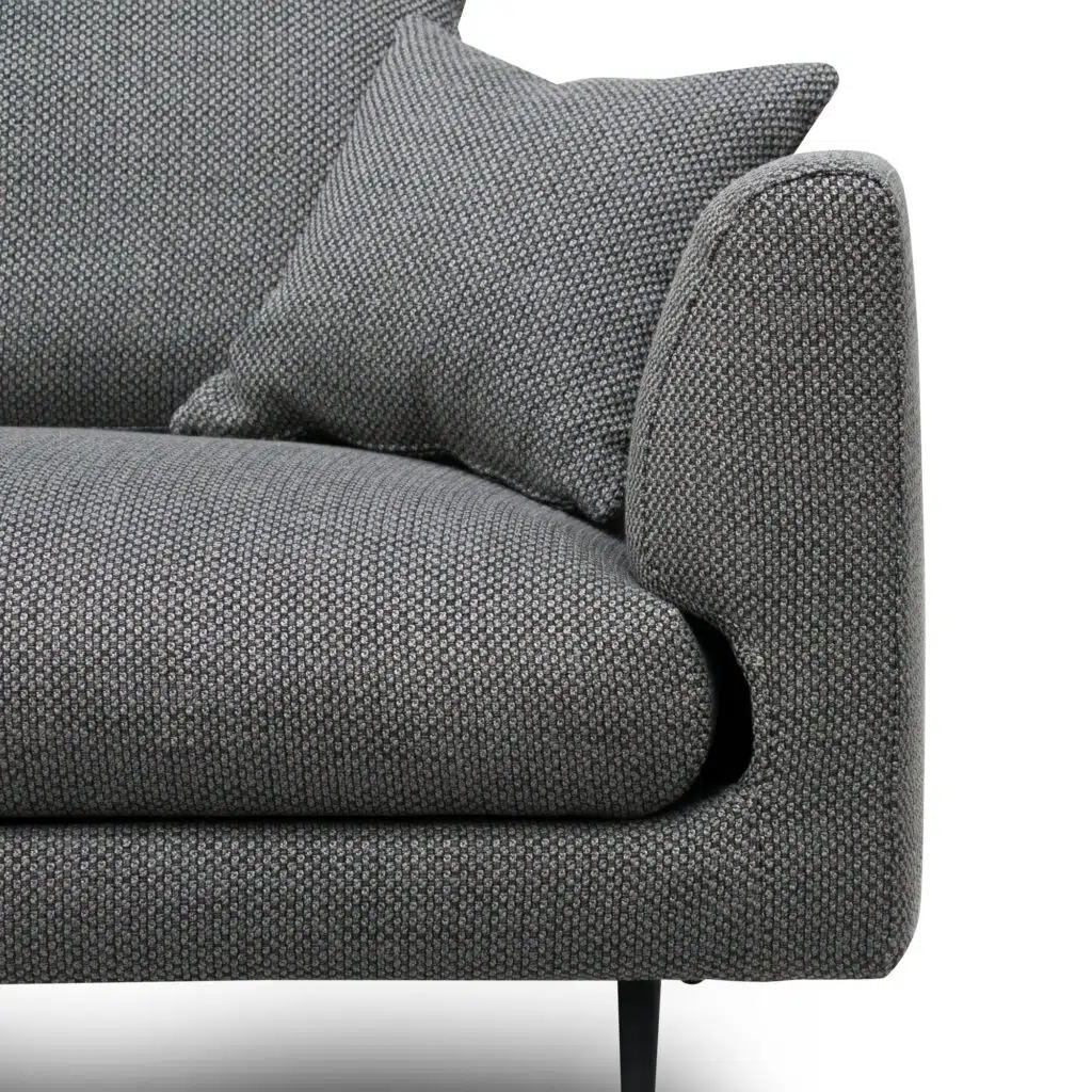 Victor 4-seater fabric sofa in noble grey for modern living rooms