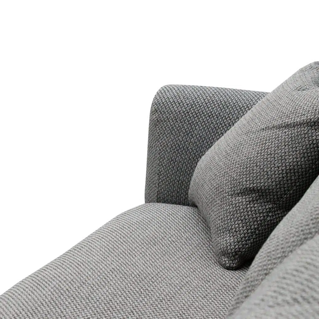 Victor 4-seater fabric sofa in noble grey with organic curves and premium craftsmanship