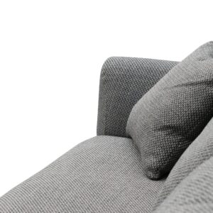 Victor 4-seater fabric sofa in noble grey with organic curves and premium craftsmanship