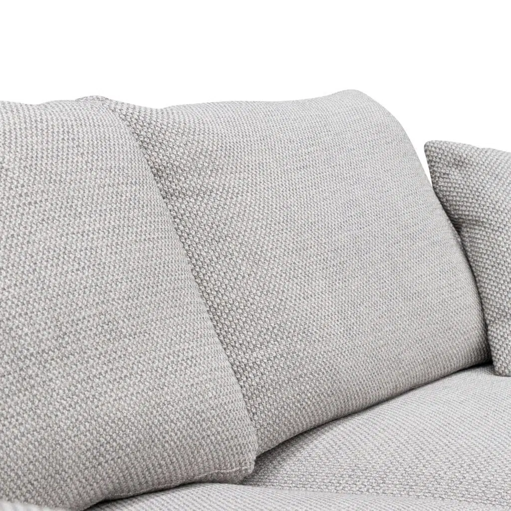 Elliot 4-seater fabric sofa in passive grey with pinewood frame and tapered steel legs