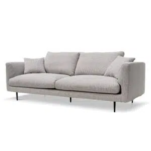 Elliot 4-Seater Fabric Sofa Passive Grey Durable Pinewood Modern Design