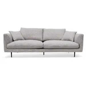 Elliot 4 Seater Fabric Sofa Passive Grey Steel Legs Foam Cushions