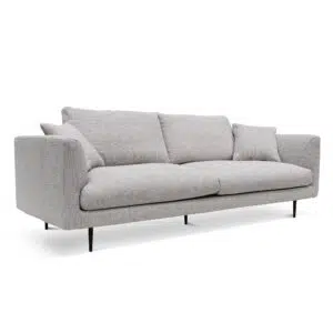 Elliot 4 Seater Fabric Sofa Passive Grey Durable Pinewood Frame Modern Design