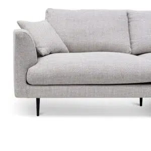 Elliot 4-seater fabric sofa in passive grey with pinewood frame and tapered steel legs
