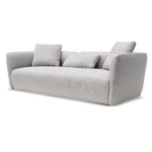 Ethan fabric sofa in passive grey with modern low-profile design and plush seating