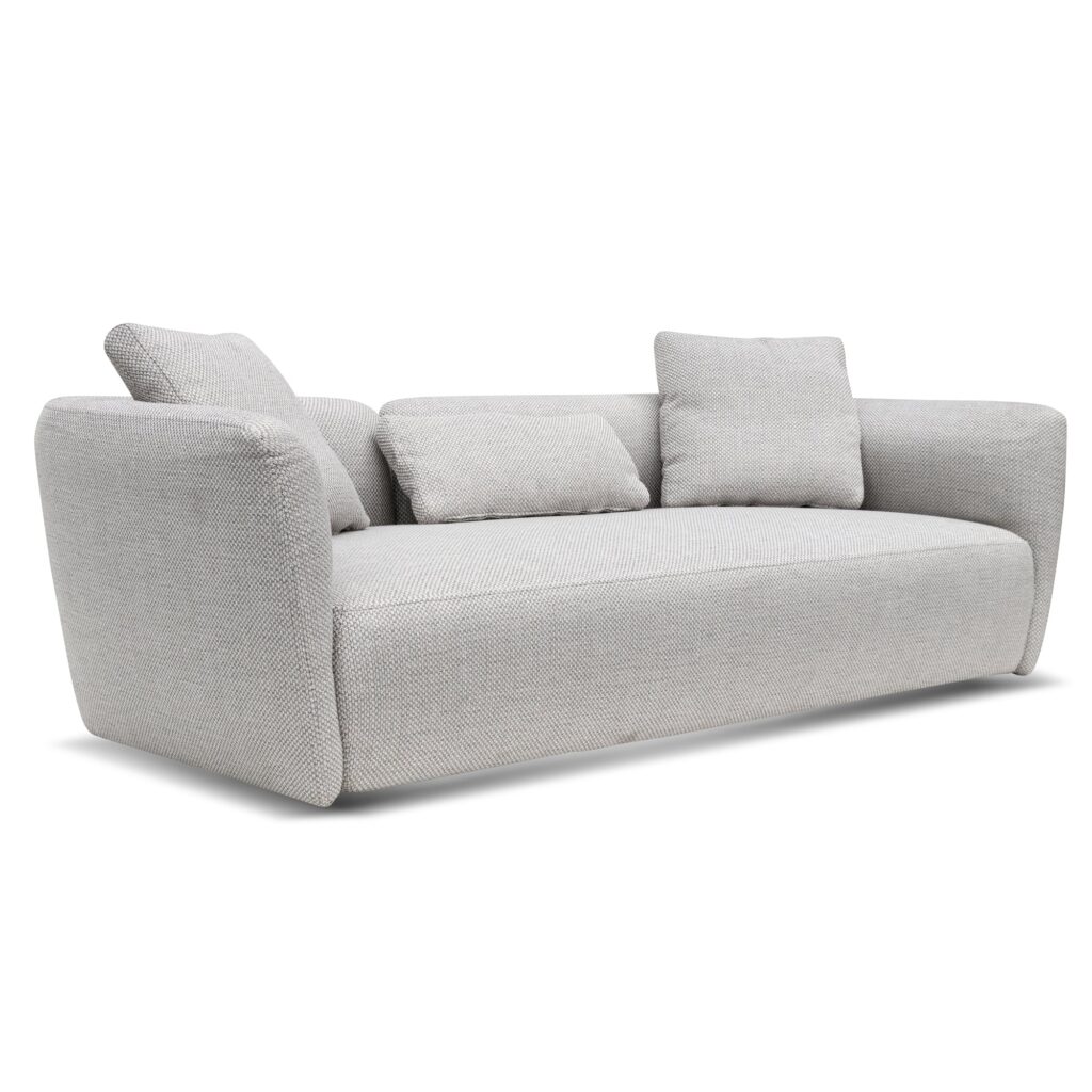 Ethan Fabric Sofa Passive Grey modern low-profile plush seating polyester blend