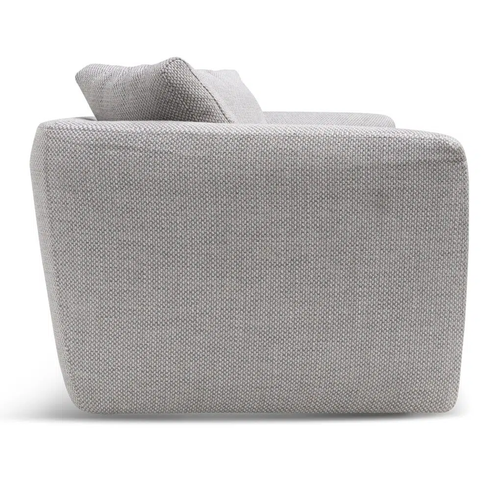 Ethan fabric sofa in passive grey with modern low-profile design and plush seating