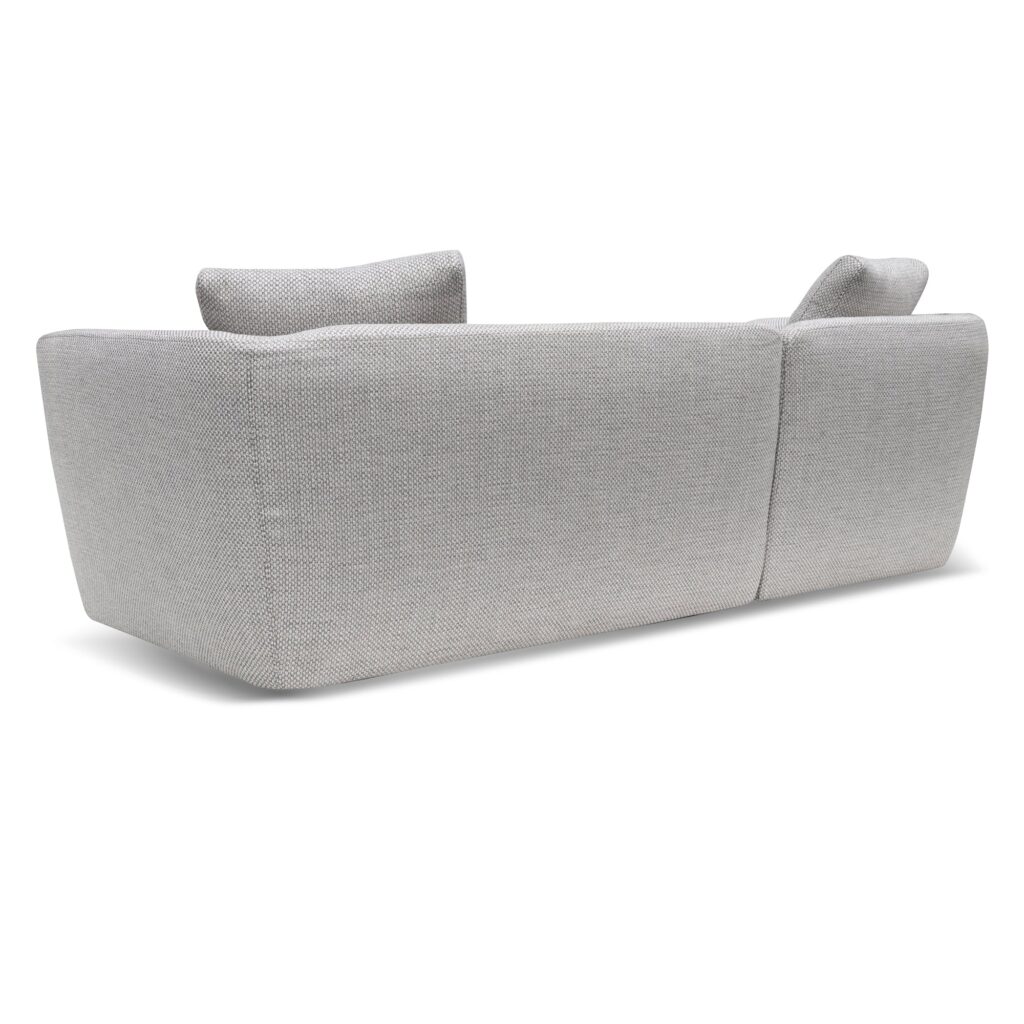 Ethan fabric sofa in passive grey with modern low-profile design and plush seating