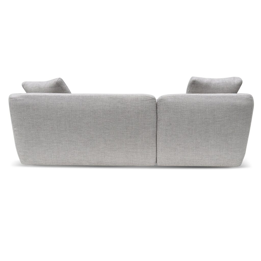 Ethan fabric sofa in passive grey with modern low-profile design and plush seating