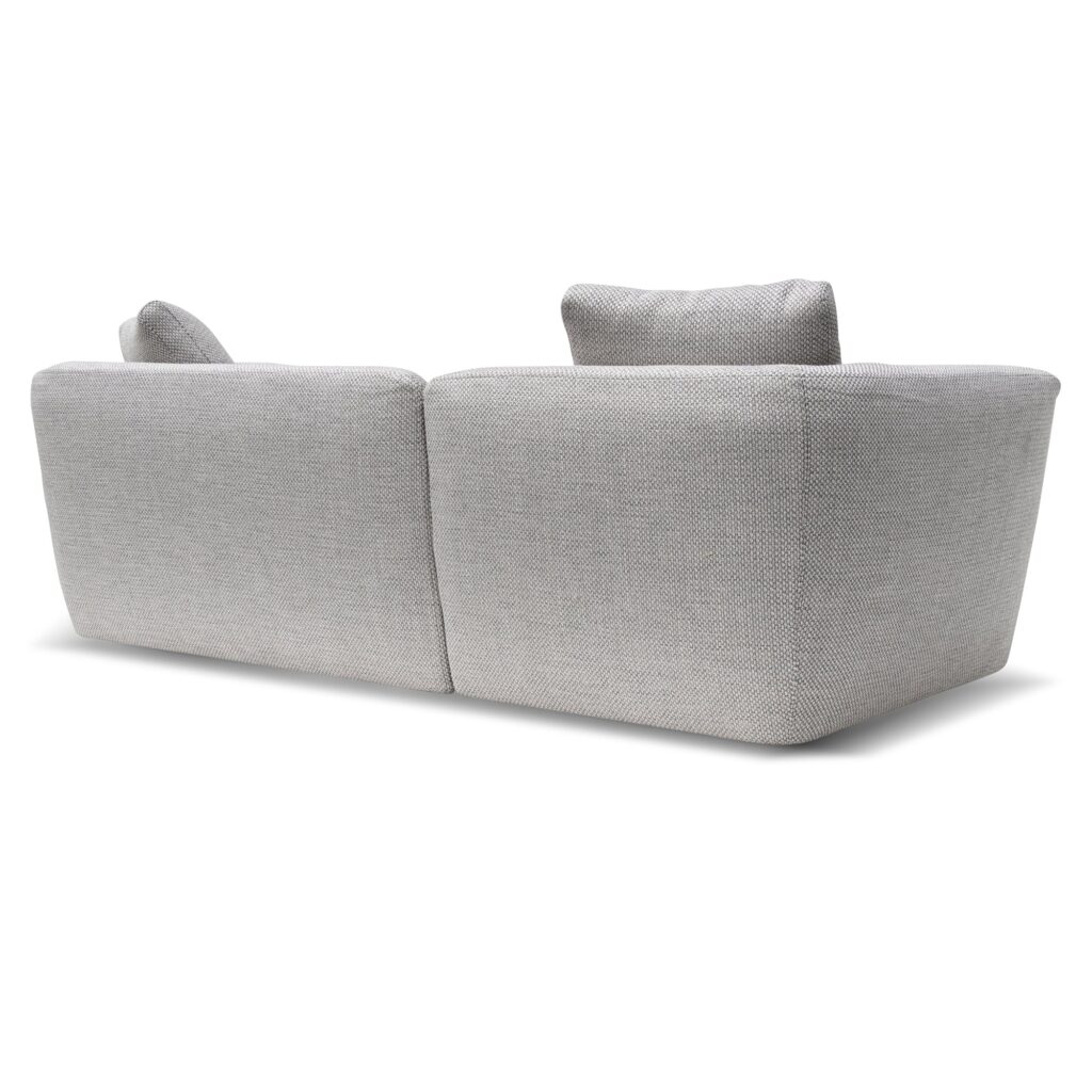 Ethan fabric sofa in passive grey with modern low-profile design and plush seating