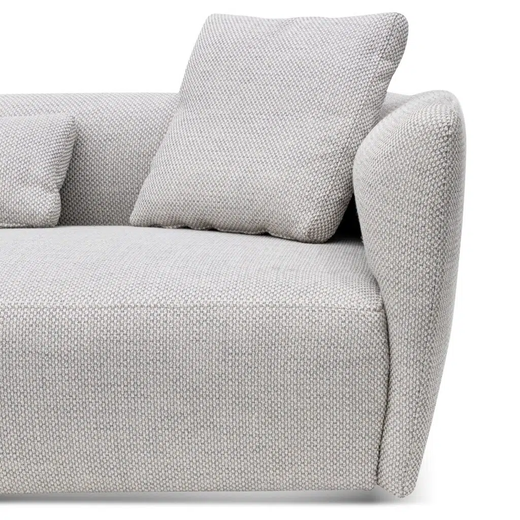 Ethan fabric sofa in passive grey with modern low-profile design and plush seating