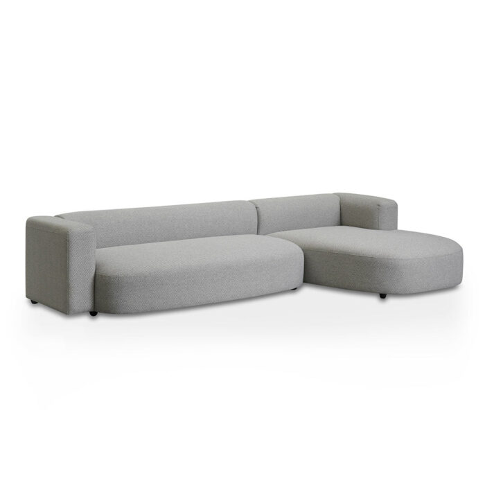 Grey Mirella right chaise sofa with modern design and durable construction for living spaces