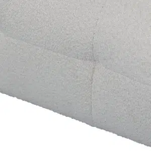 Mirella right chaise sofa in pearl boucle fabric with modern square arms and adjustable depth