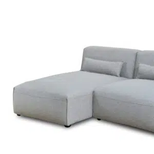 Laurent Left Chaise Sofa Sterling Sand plush cushions