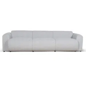 Odette 4-seater silver grey boucle fabric sofa with modern elegant design