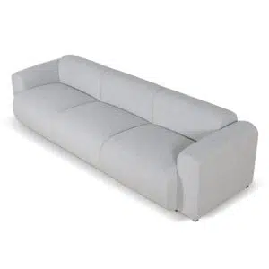 Odette 4-seater fabric sofa in silver grey boucle with modern elegant design
