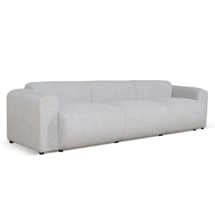 Odette 4 Seater Fabric Sofa – Silver Grey Boucle
