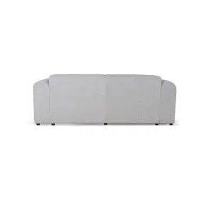 Silver grey boucle fabric sofa with deep seating and modern design for living rooms