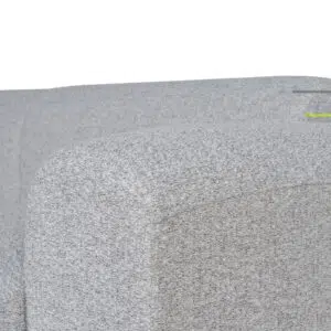 Silver grey boucle fabric sofa with deep seating and modern design for living rooms