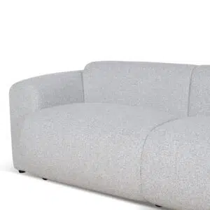 Silver grey boucle fabric sofa with deep seating and sleek design for modern living spaces