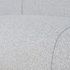 silver grey boucle fabric sofa with deep seating and modern design for living rooms