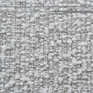 Silver grey boucle fabric sofa with deep seating and modern design for living rooms