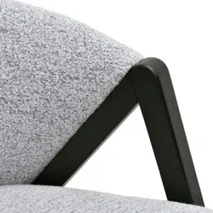 Amaris Light Grey Fleck Fabric Armchair with Black Oak Legs Durable Upholstery Sturdy Plywood Frame