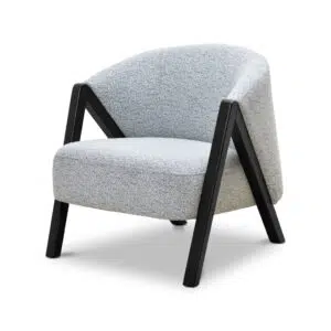 Amaris Fabric Armchair Light Grey Fleck Black Oak Scandinavian Durable Ergonomic Design