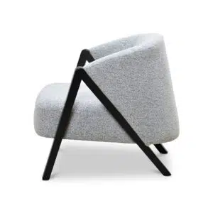 Amaris Fabric Armchair Light Grey Fleck Black Oak Legs
